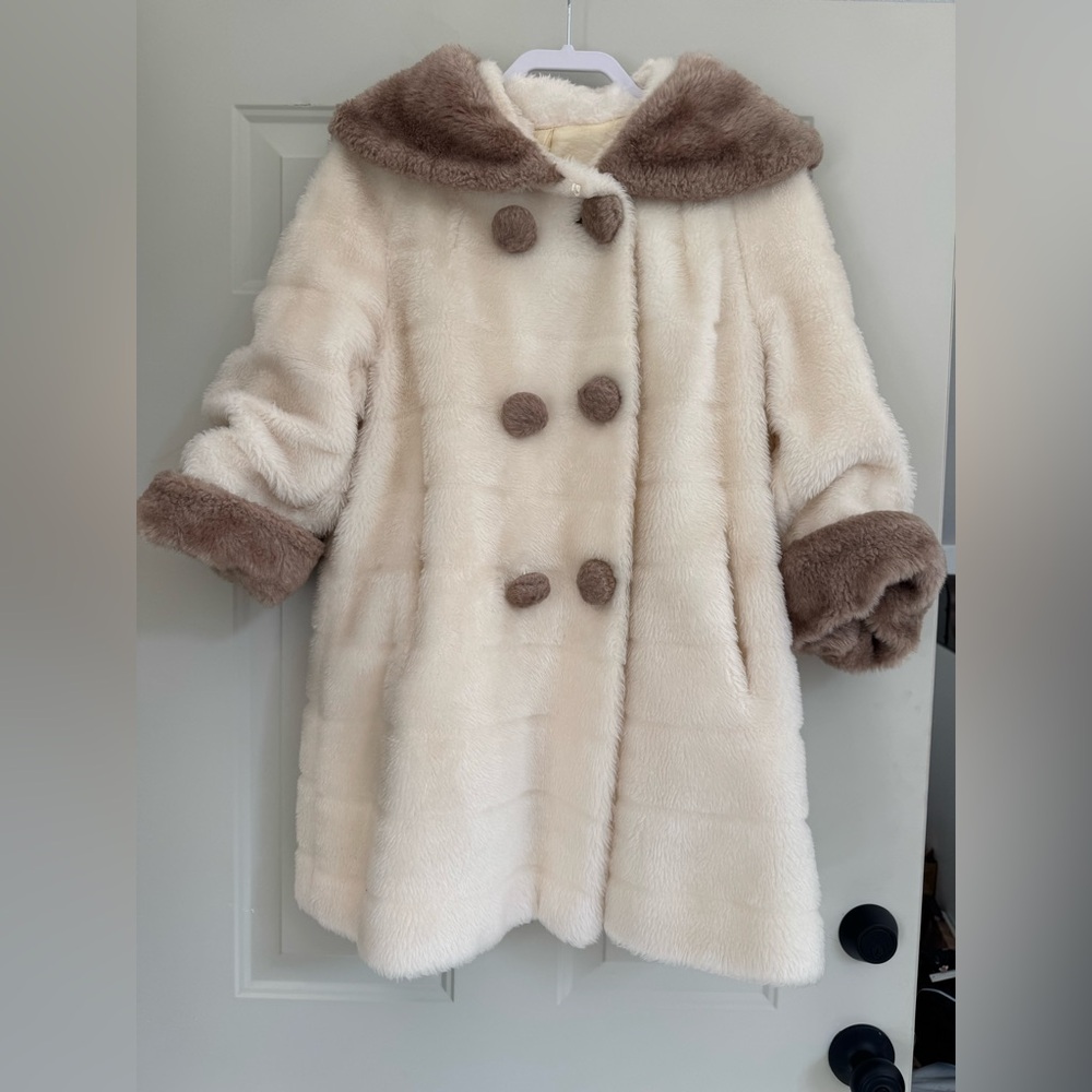 Elegant Cream and Brown Teddy Jacket for Women
